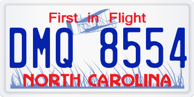 NC license plate DMQ8554