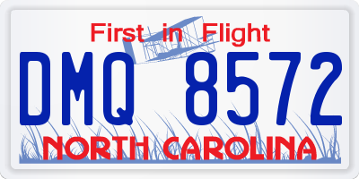 NC license plate DMQ8572