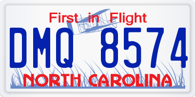 NC license plate DMQ8574