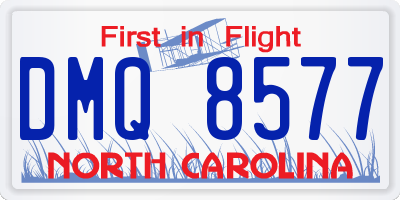 NC license plate DMQ8577