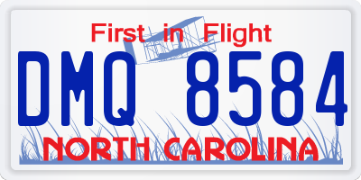 NC license plate DMQ8584