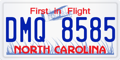 NC license plate DMQ8585