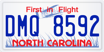 NC license plate DMQ8592
