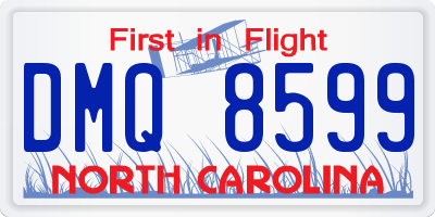 NC license plate DMQ8599