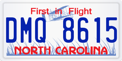 NC license plate DMQ8615