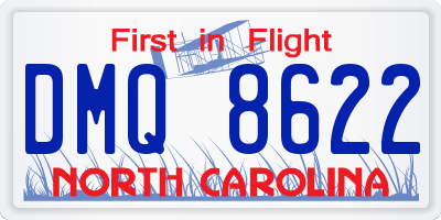 NC license plate DMQ8622