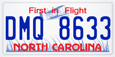 NC license plate DMQ8633