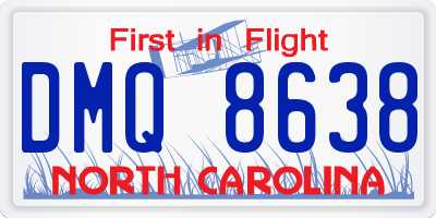 NC license plate DMQ8638