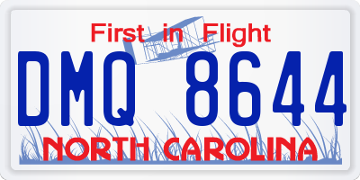 NC license plate DMQ8644