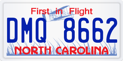 NC license plate DMQ8662
