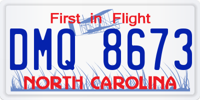 NC license plate DMQ8673