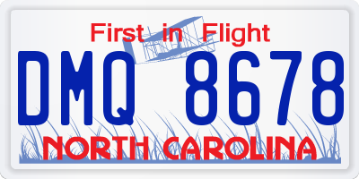 NC license plate DMQ8678