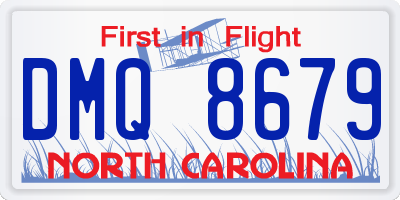 NC license plate DMQ8679