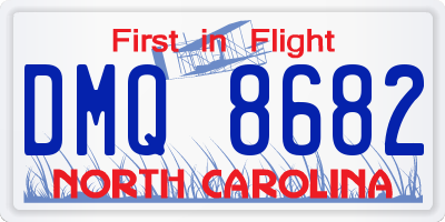 NC license plate DMQ8682