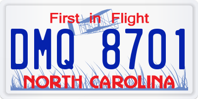 NC license plate DMQ8701
