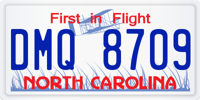 NC license plate DMQ8709