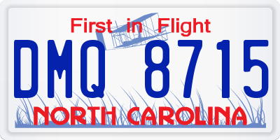 NC license plate DMQ8715