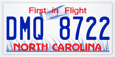 NC license plate DMQ8722