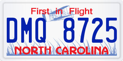 NC license plate DMQ8725