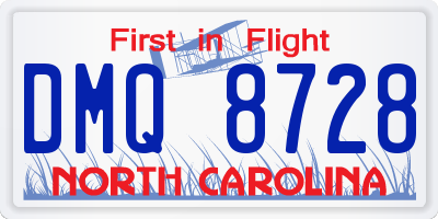 NC license plate DMQ8728
