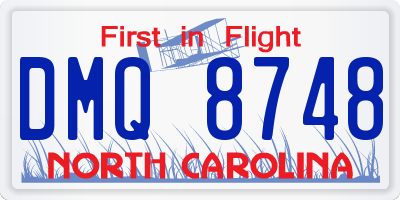 NC license plate DMQ8748