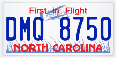 NC license plate DMQ8750