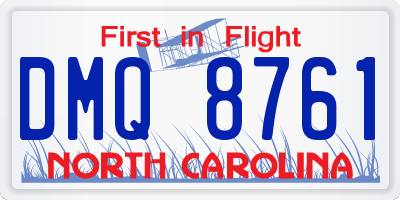 NC license plate DMQ8761