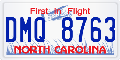 NC license plate DMQ8763