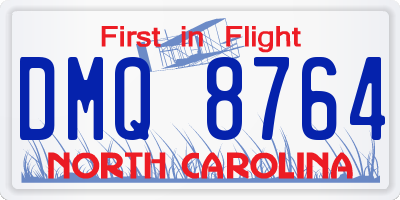 NC license plate DMQ8764