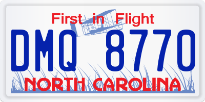 NC license plate DMQ8770