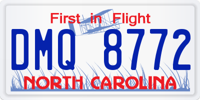 NC license plate DMQ8772