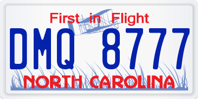 NC license plate DMQ8777