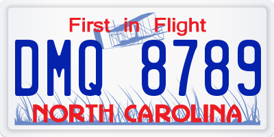NC license plate DMQ8789