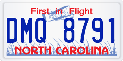 NC license plate DMQ8791
