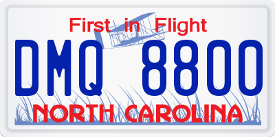 NC license plate DMQ8800