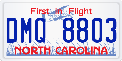 NC license plate DMQ8803
