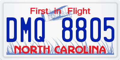 NC license plate DMQ8805