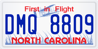NC license plate DMQ8809