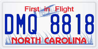 NC license plate DMQ8818