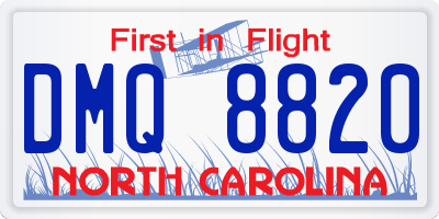 NC license plate DMQ8820