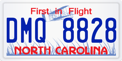 NC license plate DMQ8828