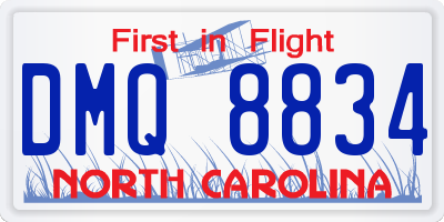 NC license plate DMQ8834