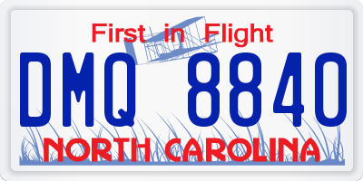 NC license plate DMQ8840