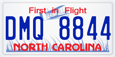NC license plate DMQ8844