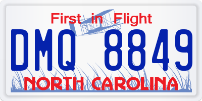 NC license plate DMQ8849