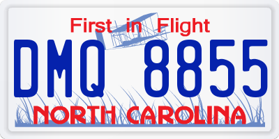 NC license plate DMQ8855