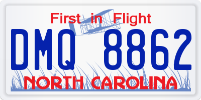 NC license plate DMQ8862