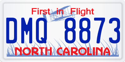 NC license plate DMQ8873