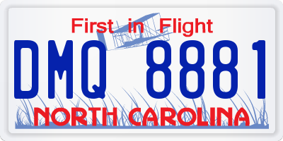 NC license plate DMQ8881