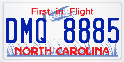NC license plate DMQ8885